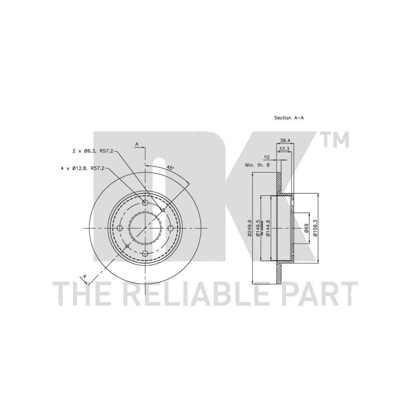 Jeu de 2 disques de frein NK