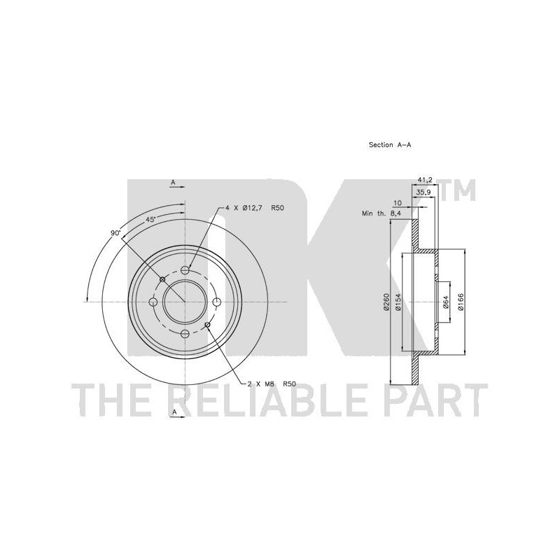 Jeu de 2 disques de frein NK