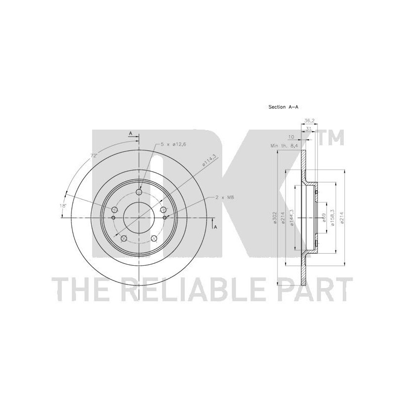 Jeu de 2 disques de frein NK