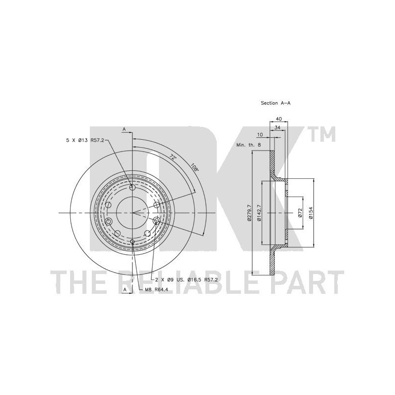 Jeu de 2 disques de frein NK