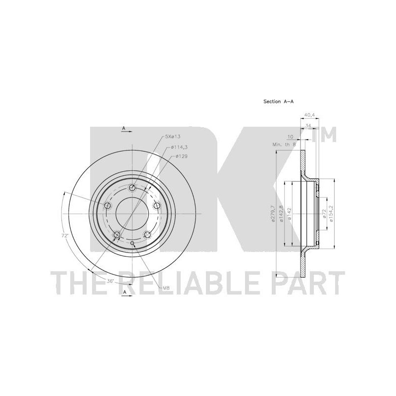 Jeu de 2 disques de frein NK