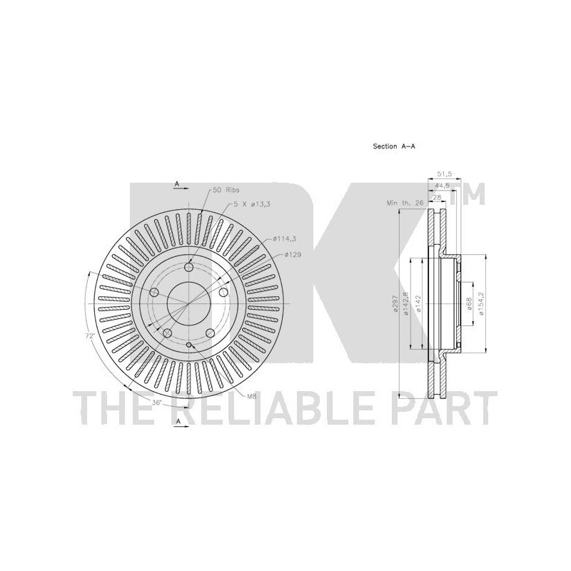 Jeu de 2 disques de frein NK