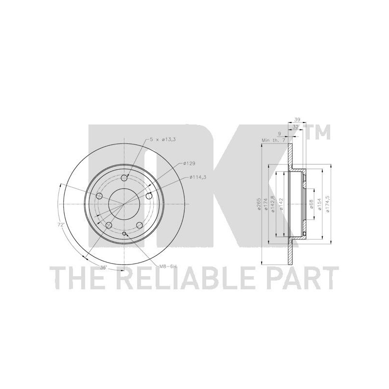 Jeu de 2 disques de frein NK