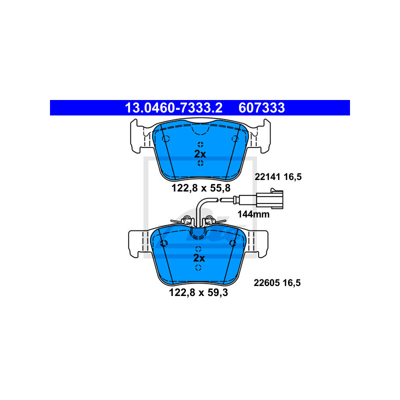 Jeu de quatre plaquettes de frein à disque ATE
