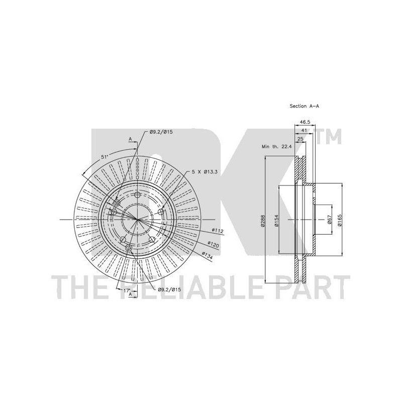 Jeu de 2 disques de frein NK