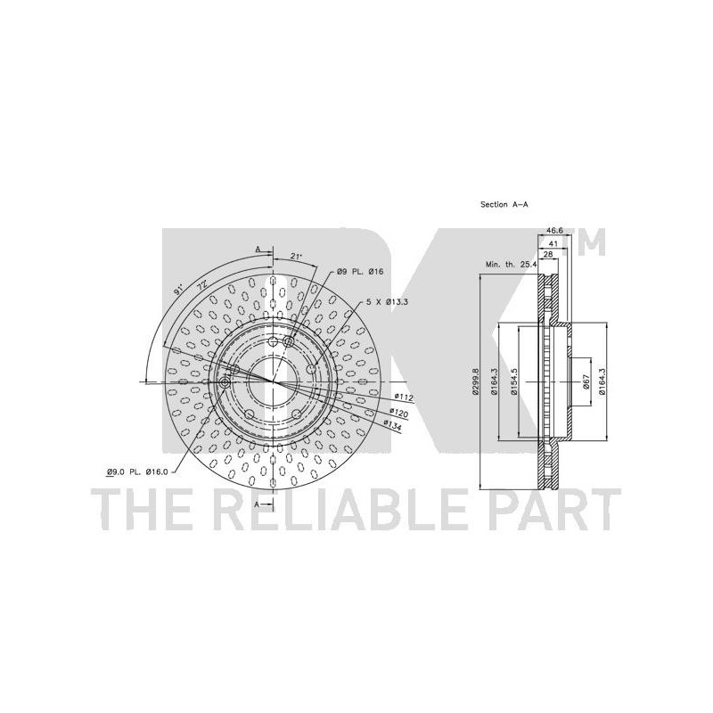 Jeu de 2 disques de frein NK