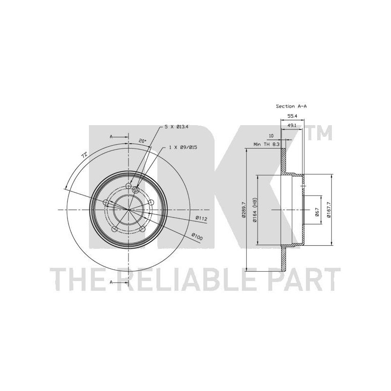 Jeu de 2 disques de frein NK