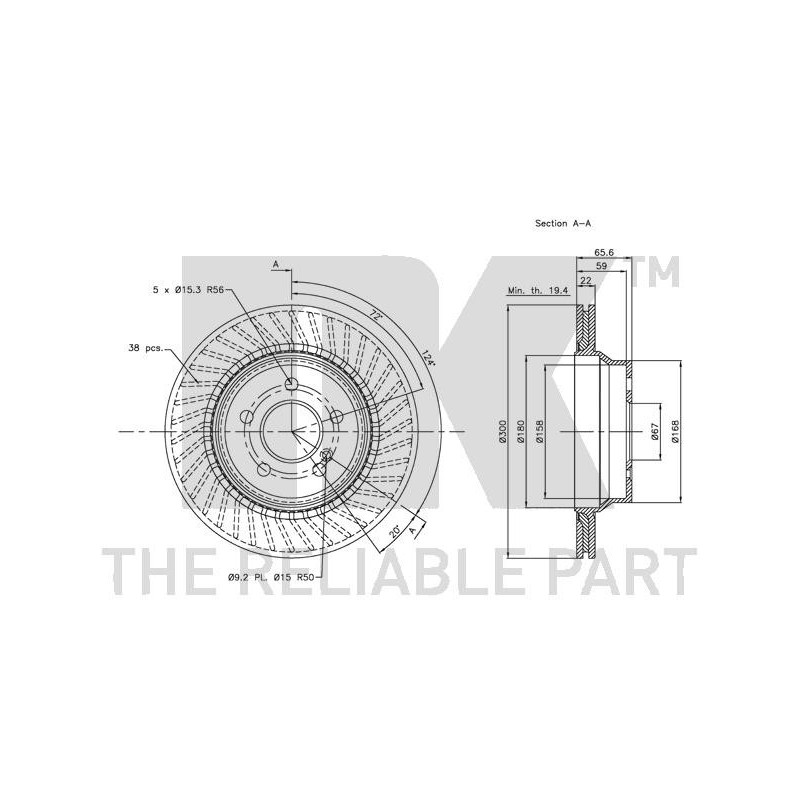 Jeu de 2 disques de frein NK