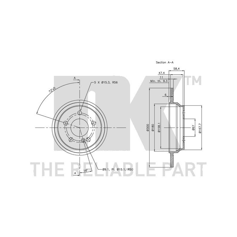 Jeu de 2 disques de frein NK