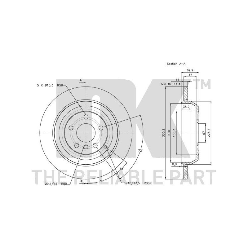 Jeu de 2 disques de frein NK