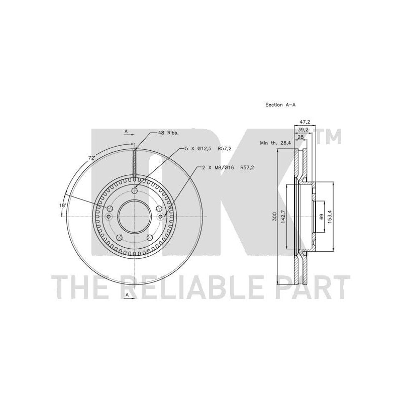 Jeu de 2 disques de frein NK