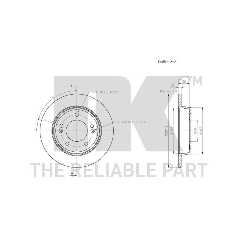 Jeu de 2 disques de frein NK