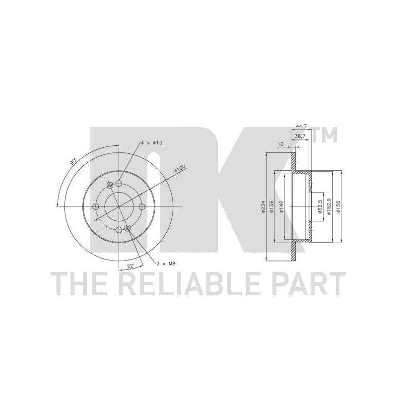 Jeu de 2 disques de frein NK