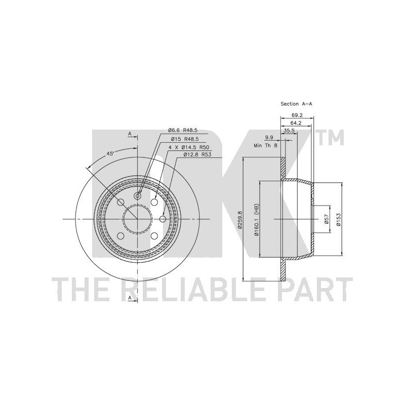 Jeu de 2 disques de frein NK