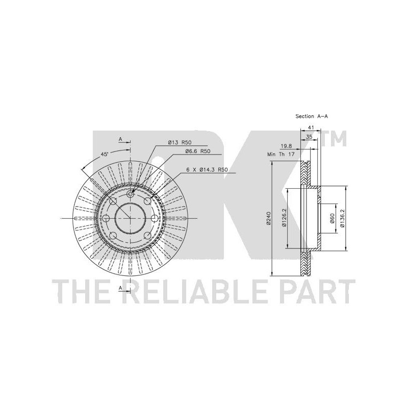 Jeu de 2 disques de frein NK