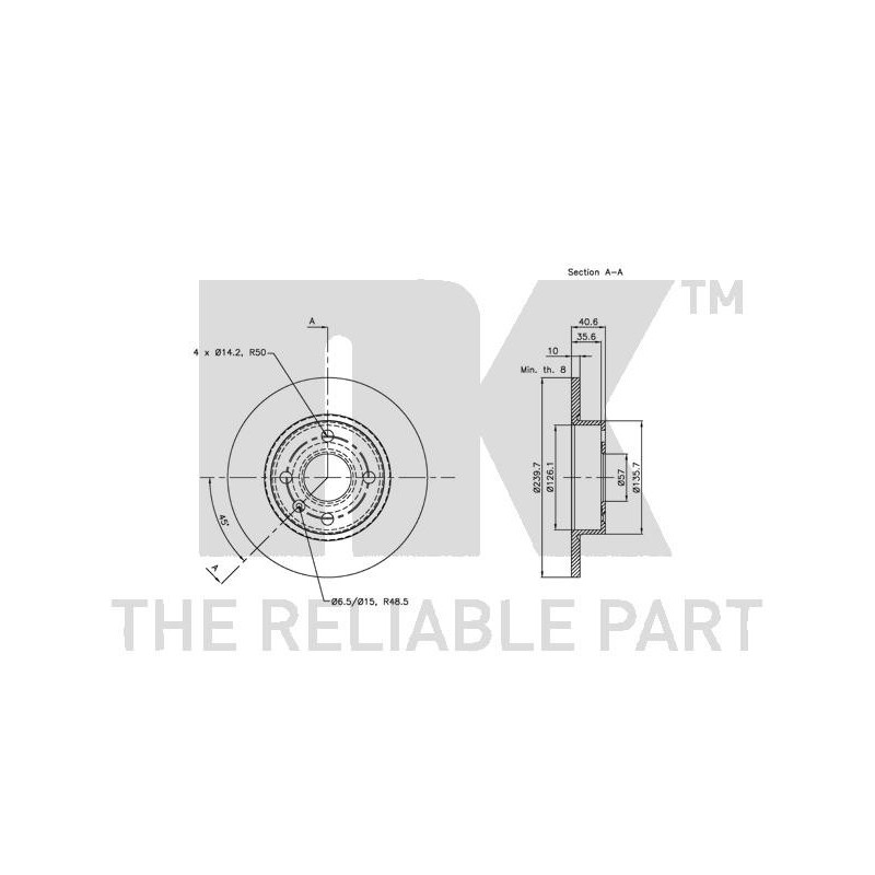 Jeu de 2 disques de frein NK