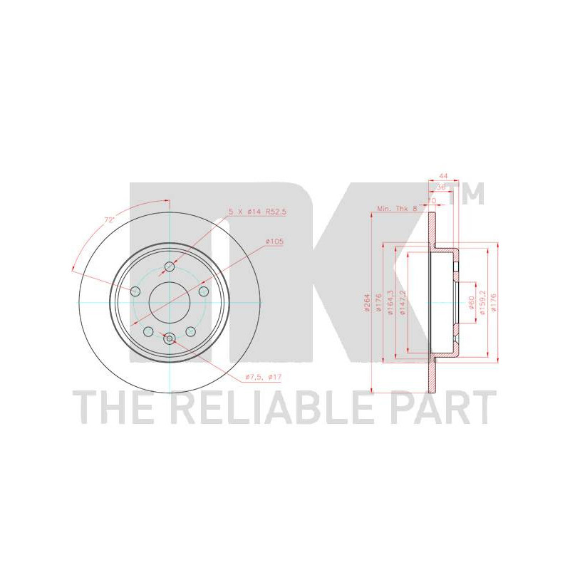 Jeu de 2 disques de frein NK