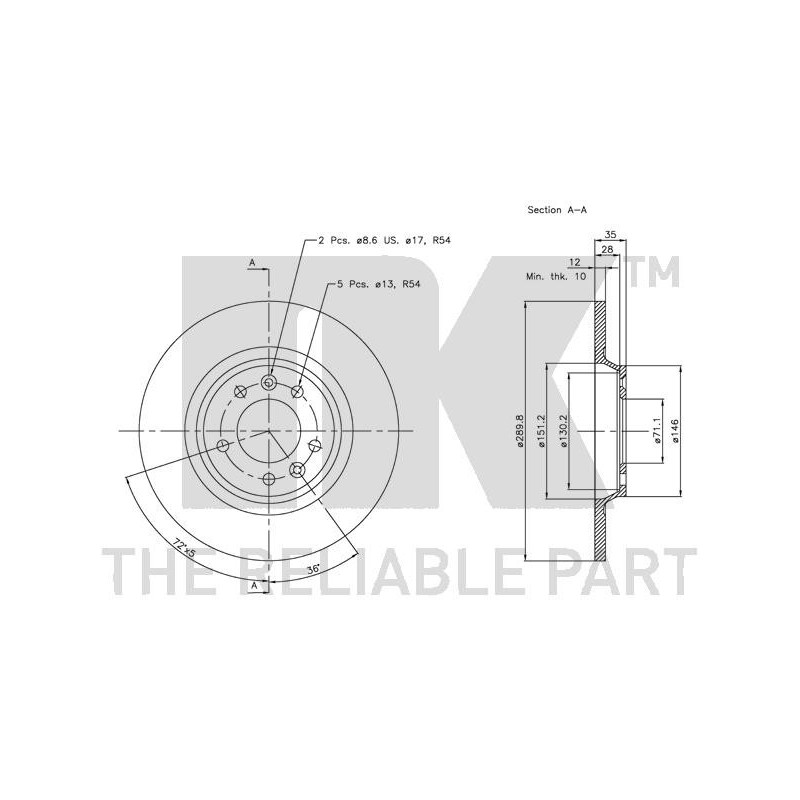 Jeu de 2 disques de frein NK