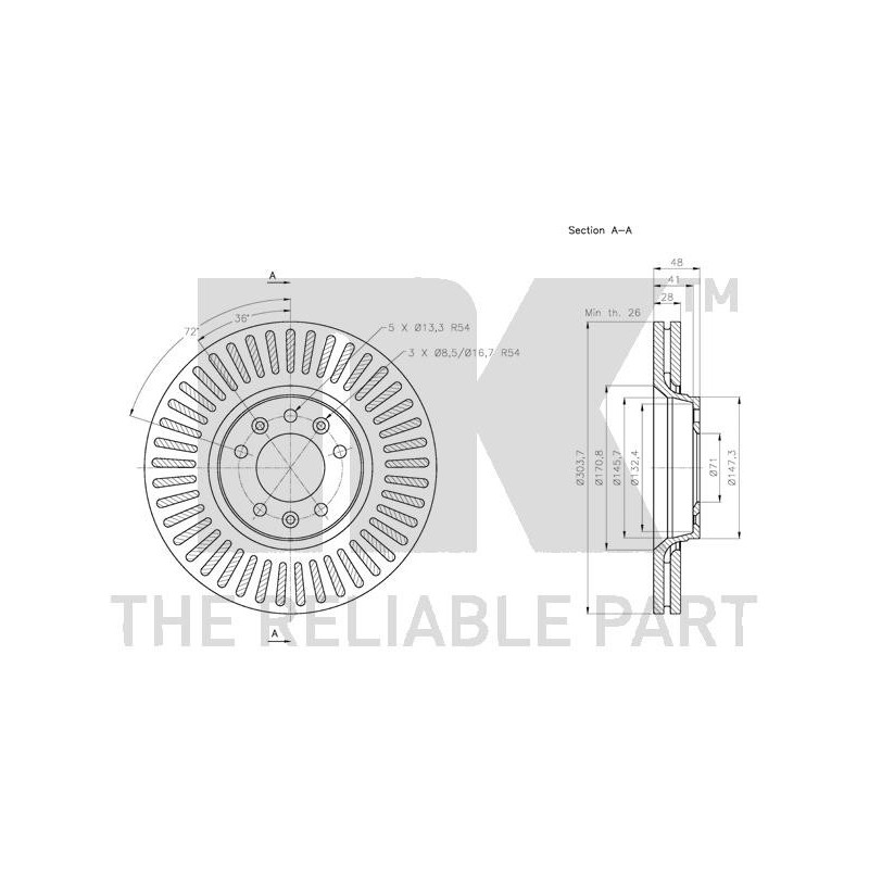 Disque de frein à l'unité NK