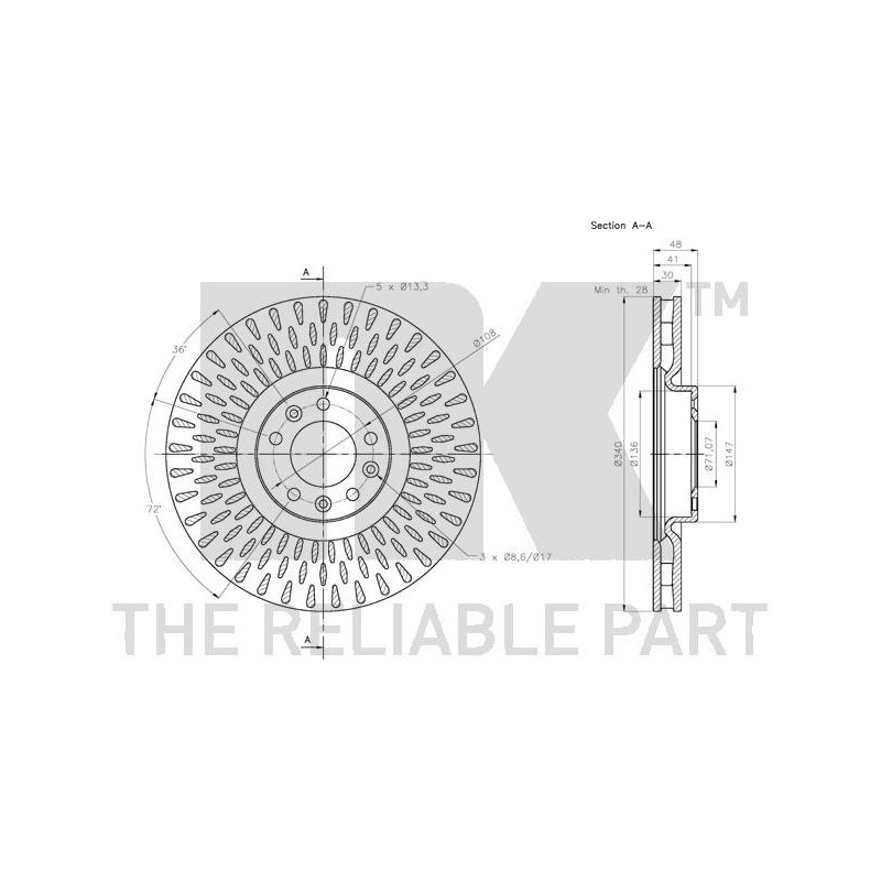 Disque de frein à l'unité NK