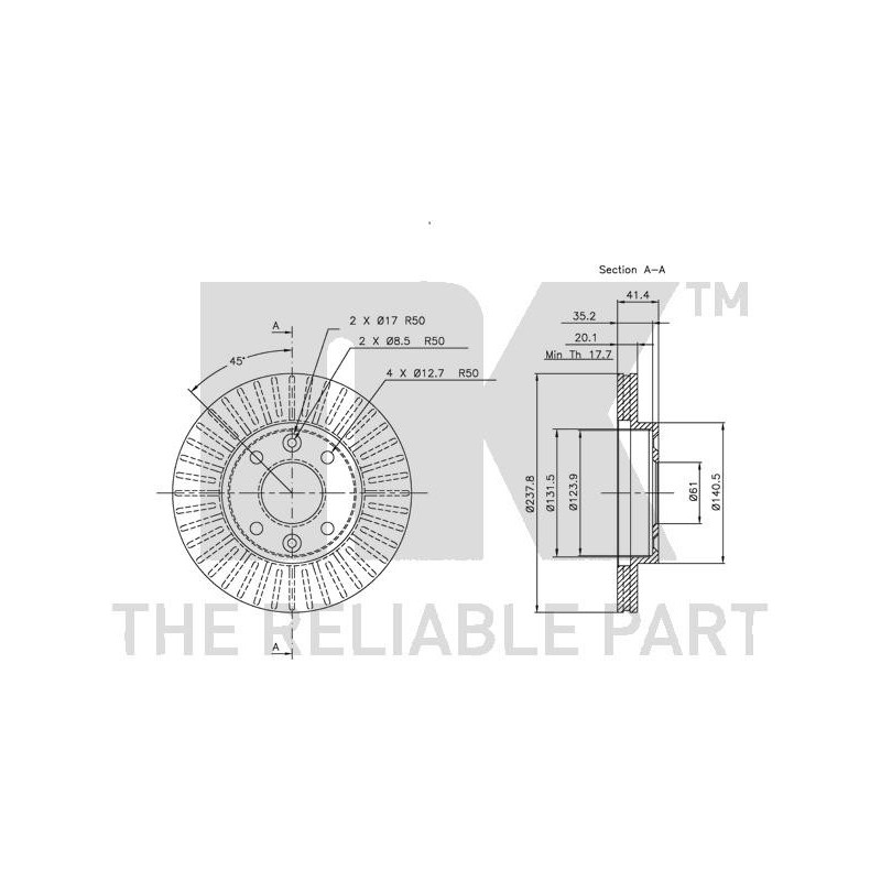 Jeu de 2 disques de frein NK