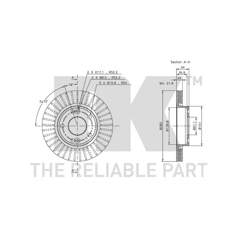 Jeu de 2 disques de frein NK