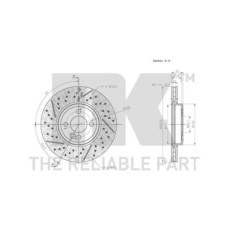 Jeu de 2 disques de frein NK