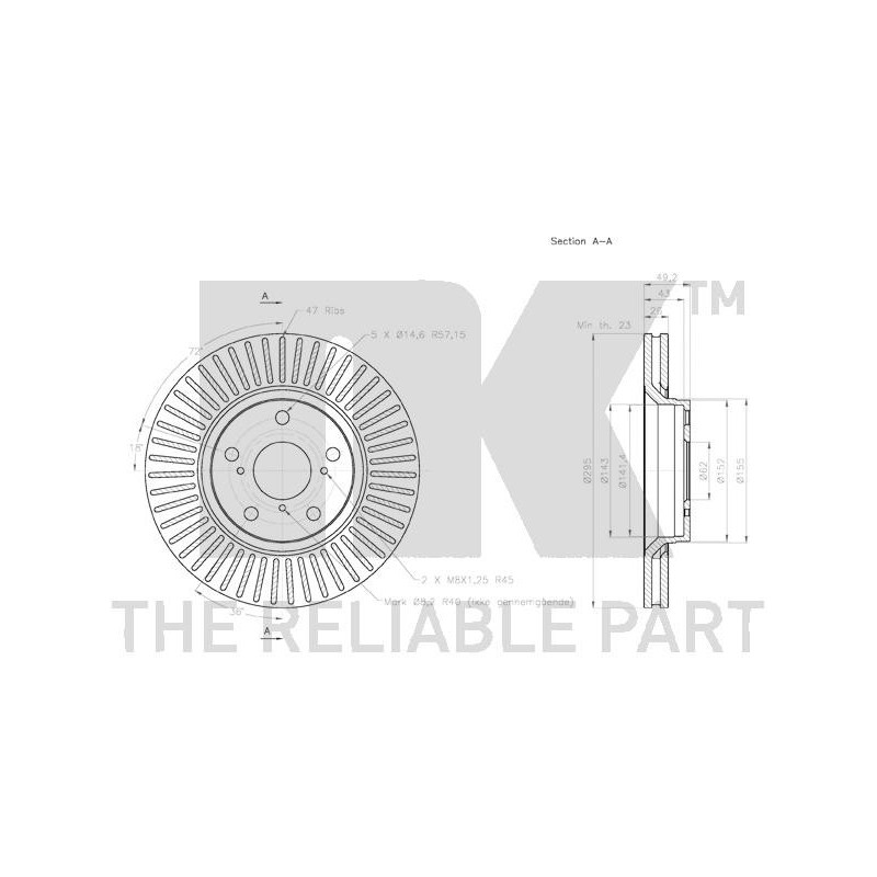Jeu de 2 disques de frein NK