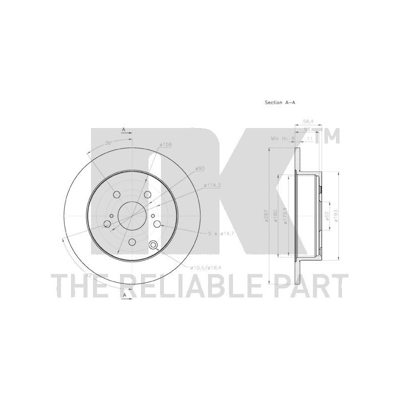 Jeu de 2 disques de frein NK