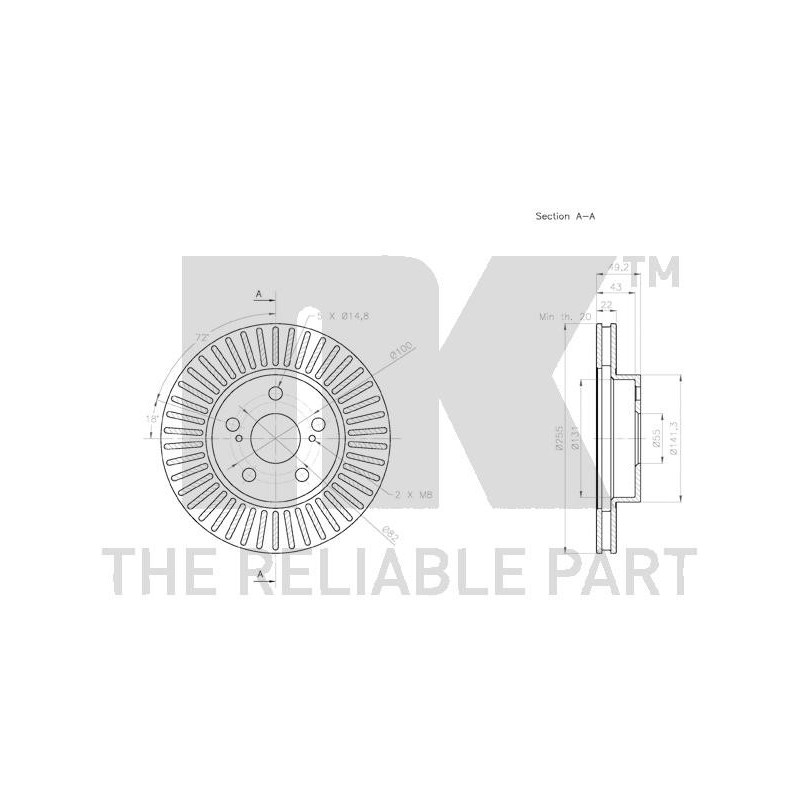 Jeu de 2 disques de frein NK