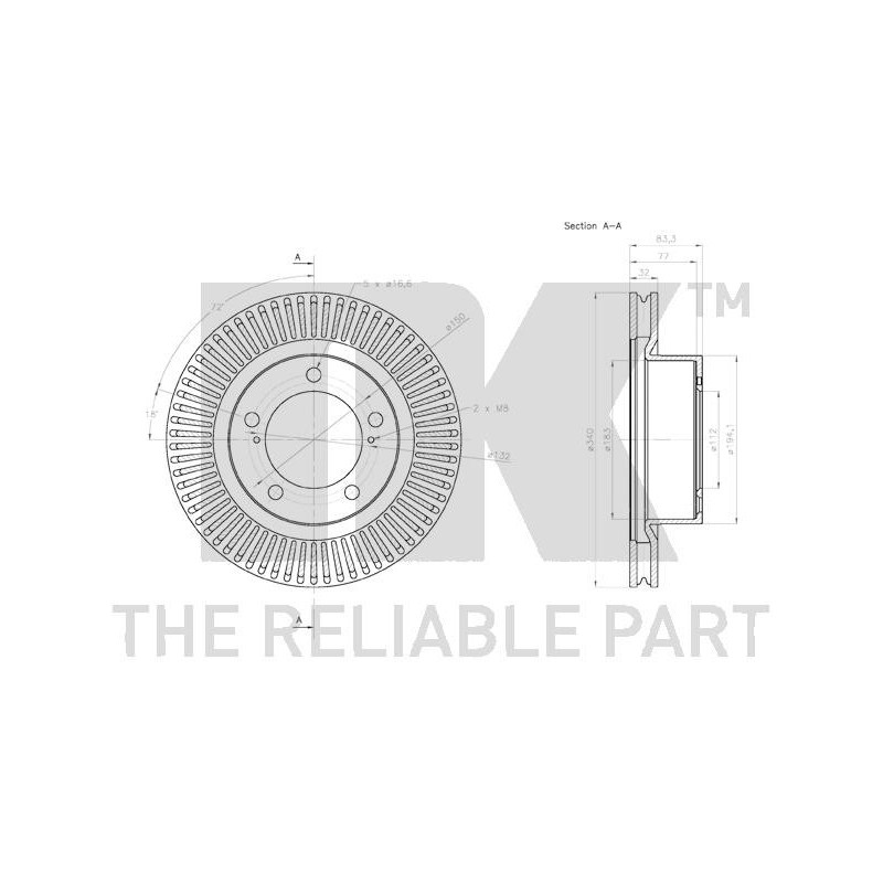 Disque de frein à l'unité NK