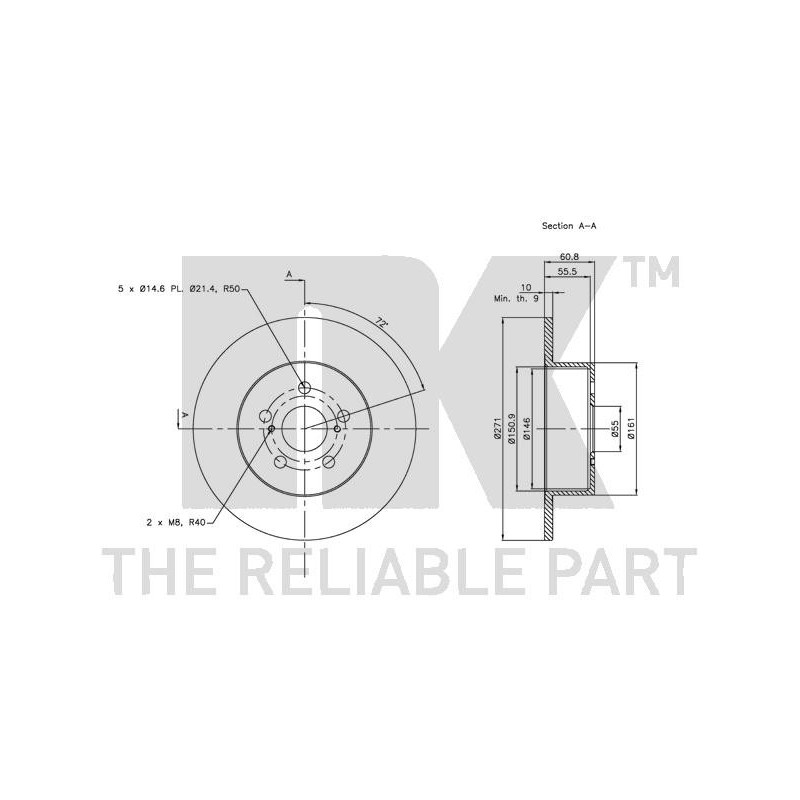 Jeu de 2 disques de frein NK