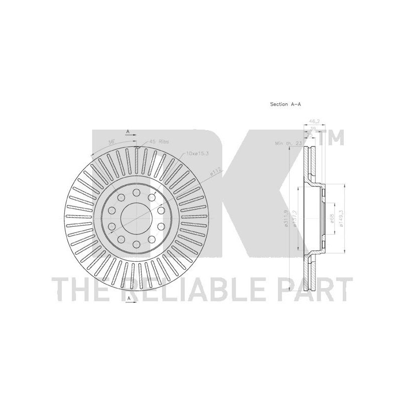 Jeu de 2 disques de frein NK