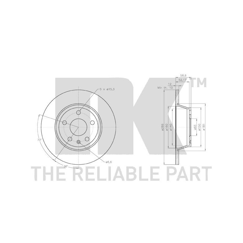 Jeu de 2 disques de frein NK