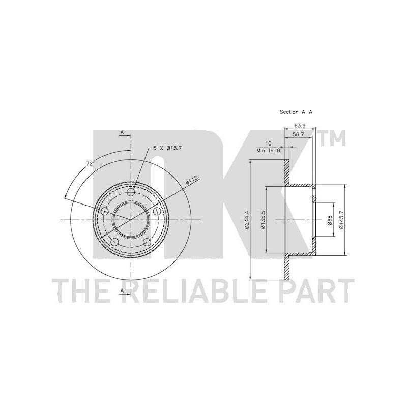 Jeu de 2 disques de frein NK