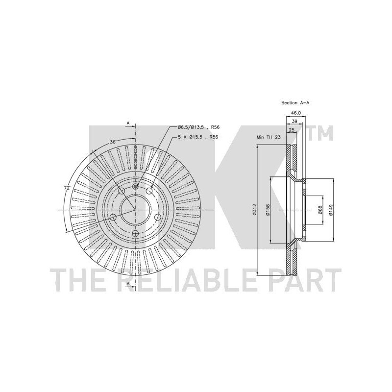 Jeu de 2 disques de frein NK