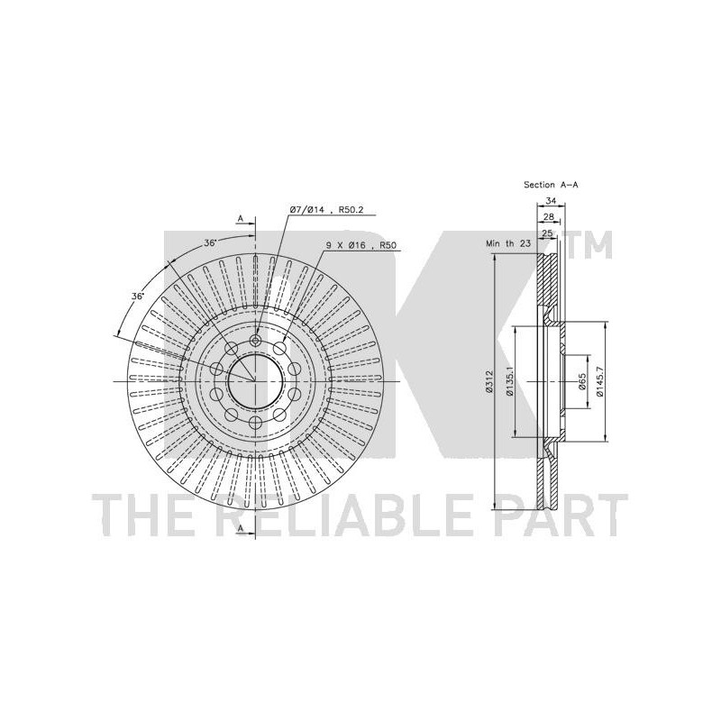 Jeu de 2 disques de frein NK