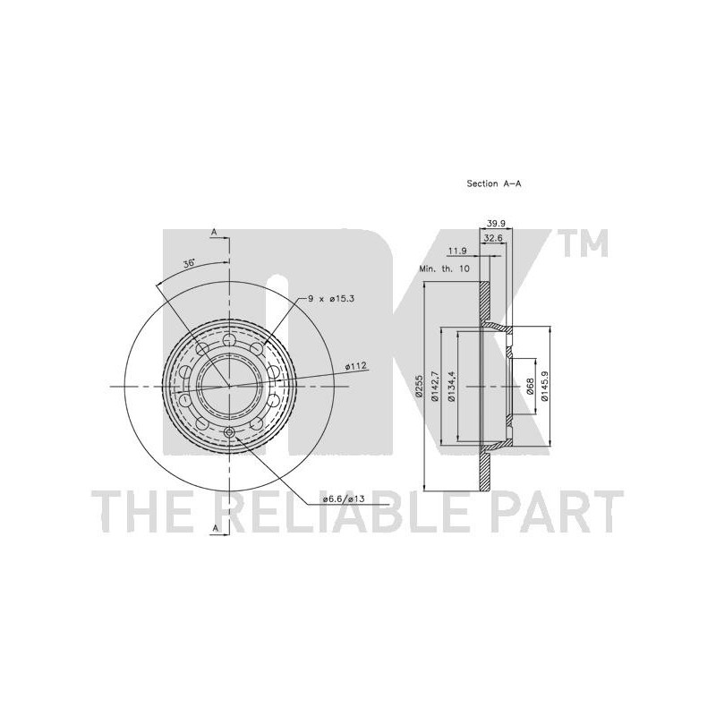 Jeu de 2 disques de frein NK