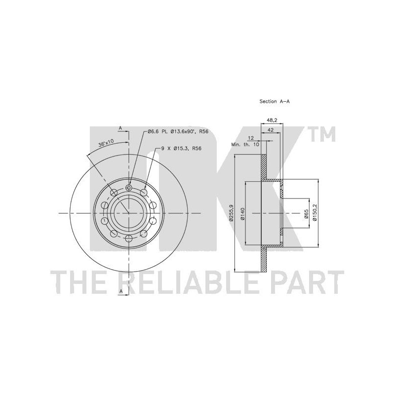 Jeu de 2 disques de frein NK