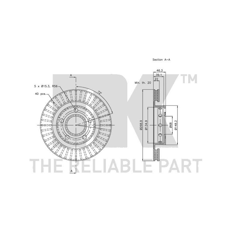 Jeu de 2 disques de frein NK