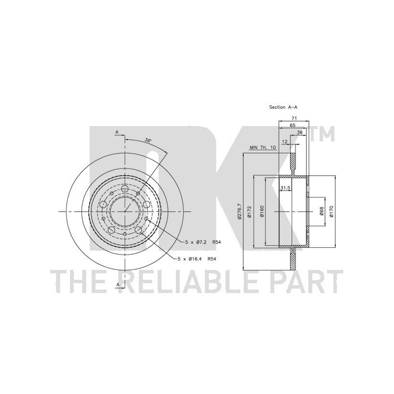 Jeu de 2 disques de frein NK