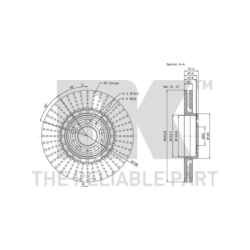 Disque de frein à l'unité NK