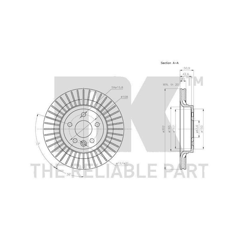 Jeu de 2 disques de frein NK