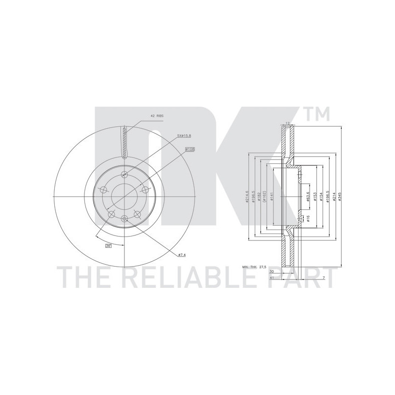 Disque de frein à l'unité NK