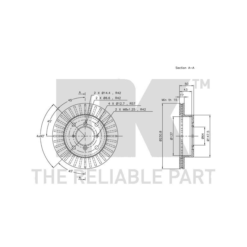 Disque de frein à l'unité NK