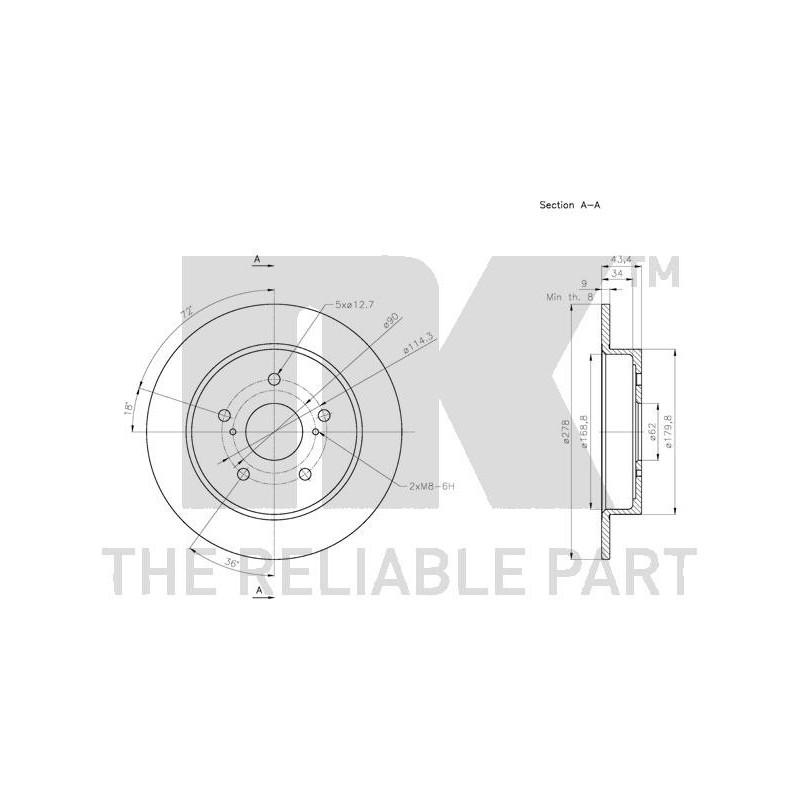 Jeu de 2 disques de frein NK