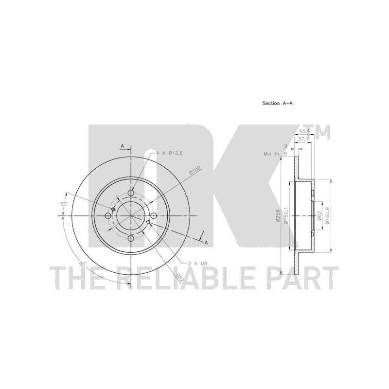Jeu de 2 disques de frein NK