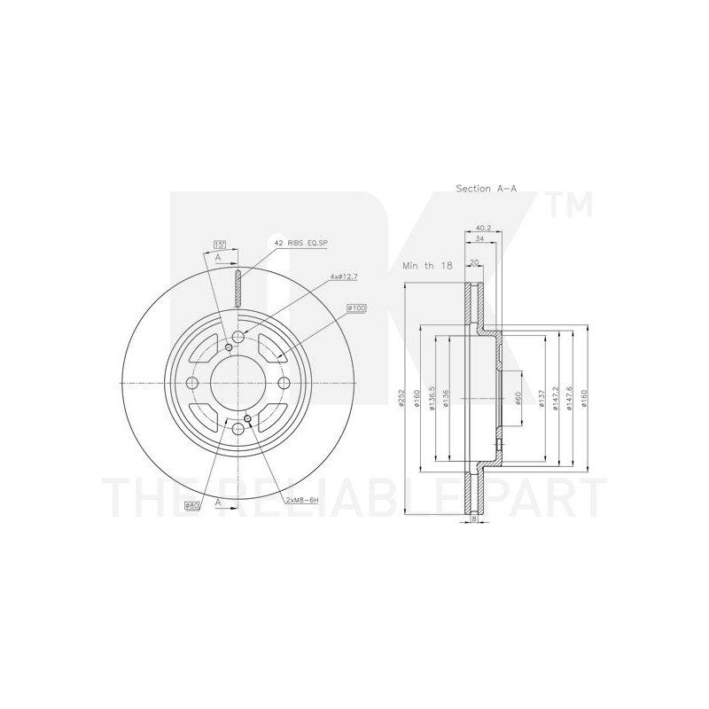 Jeu de 2 disques de frein NK