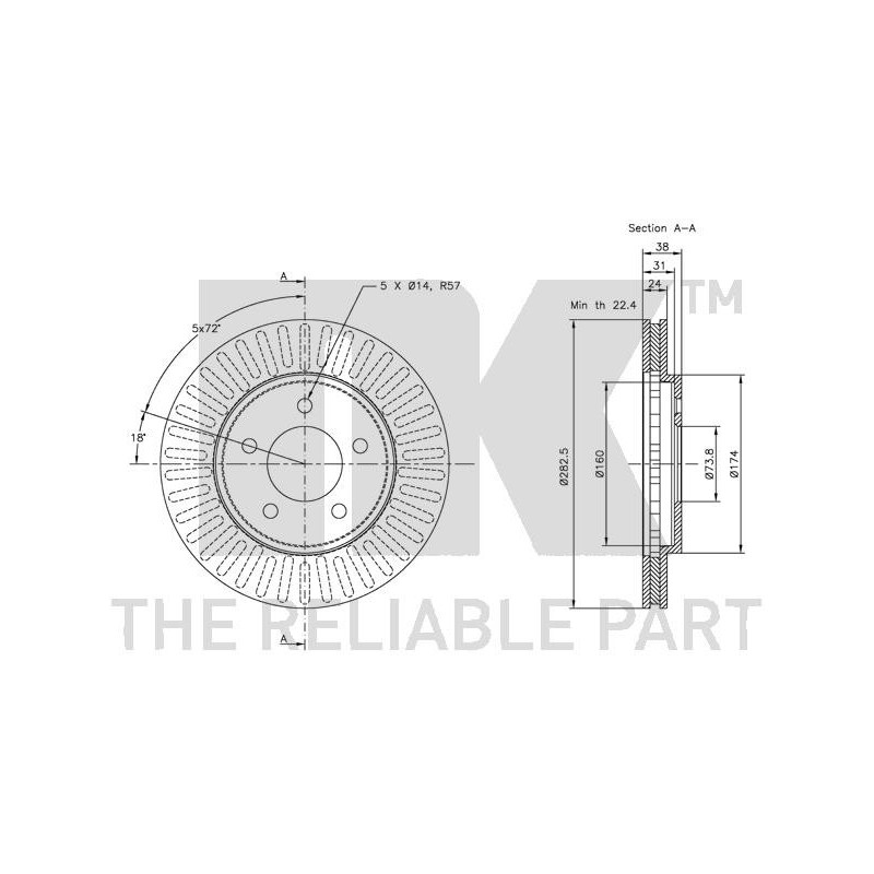 Jeu de 2 disques de frein NK