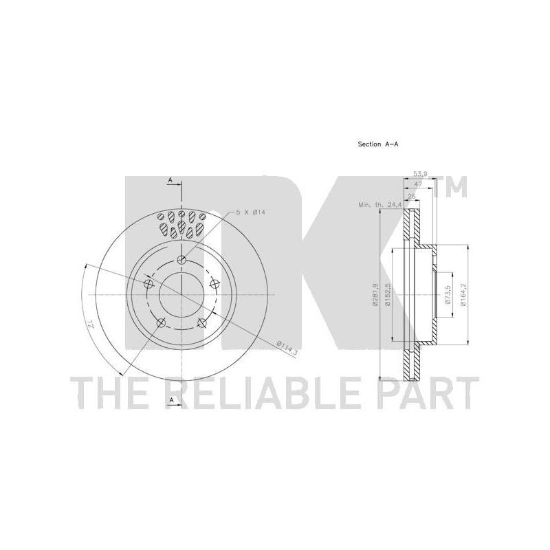 Jeu de 2 disques de frein NK